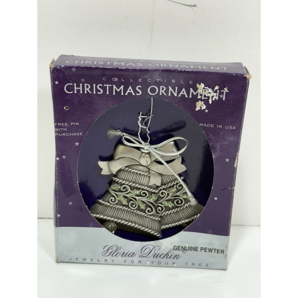 Gloria Duchin 2007 Pewter Bells Ornament Collectible - Christmas Holiday Bell‎